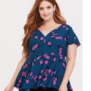 Torrid Floral Babydoll Top